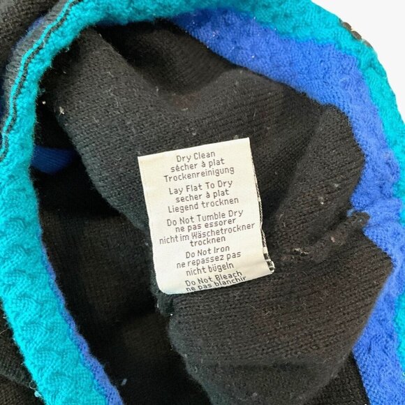 Neve Designs 1/4 Zip Sweater Size 2XL Merino Wool Blend Black Multicolor *READ* - Picture 14 of 14